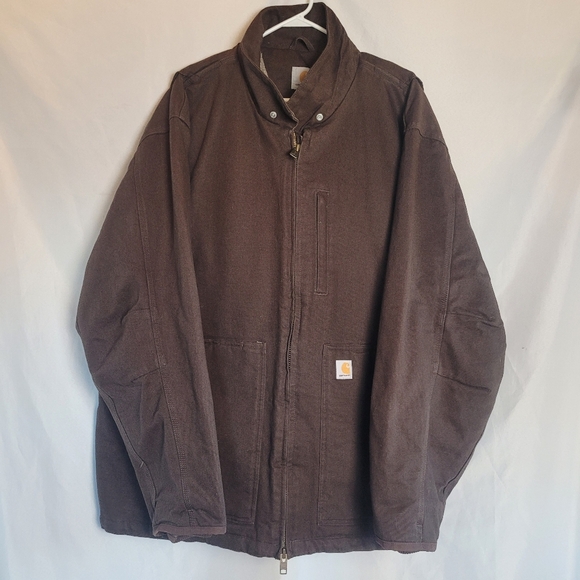 Carhartt Men's Workwear Loose Fit Sherpa Lined Duck Canvas Jacket Coat Size 4X - Picture 1 of 15